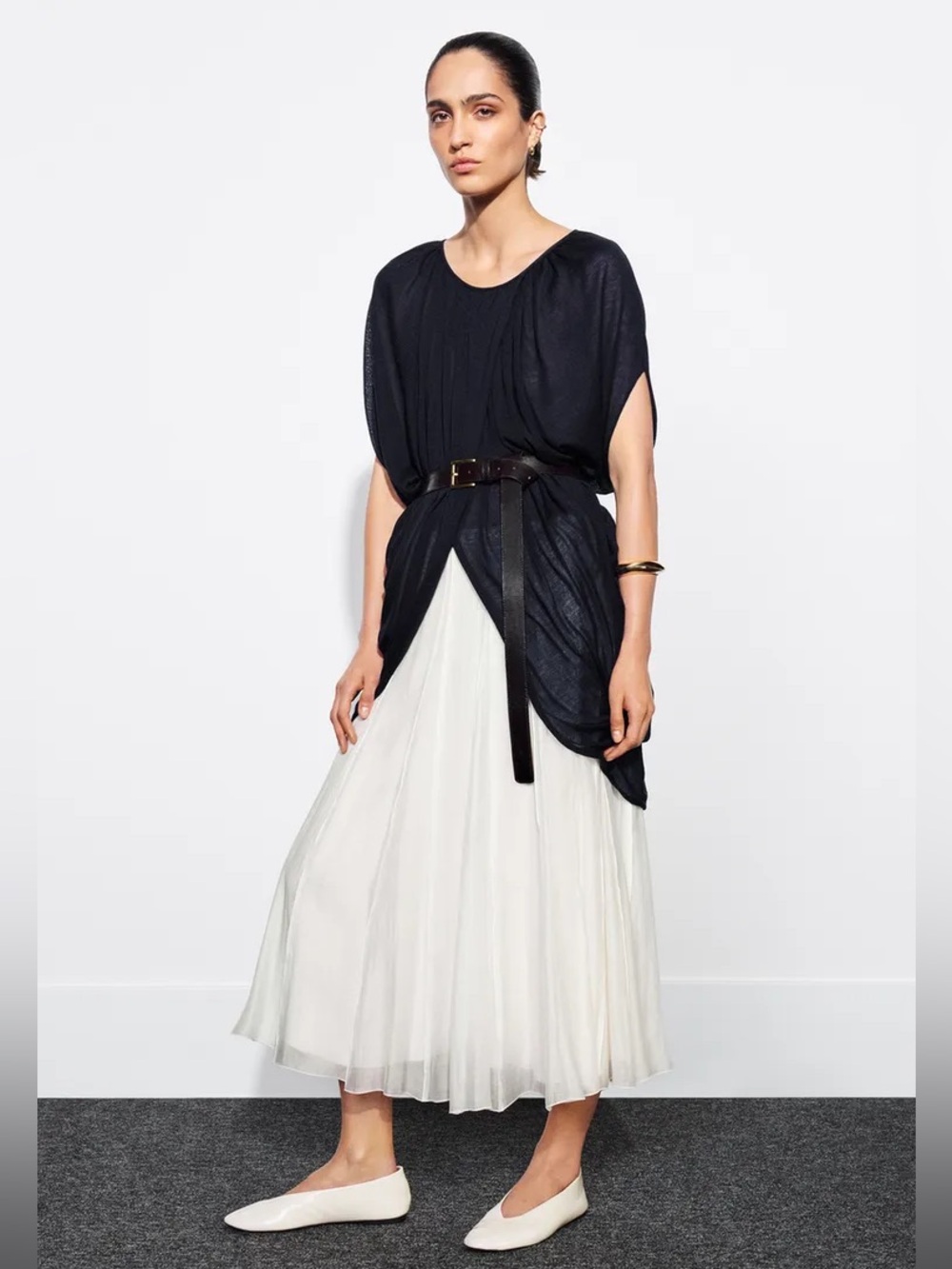ZARA FLOWY COMBINATION SKIRT ZW COLLECTION
OYSTER-WHITE